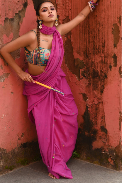 Jamun Rang Mul Saree