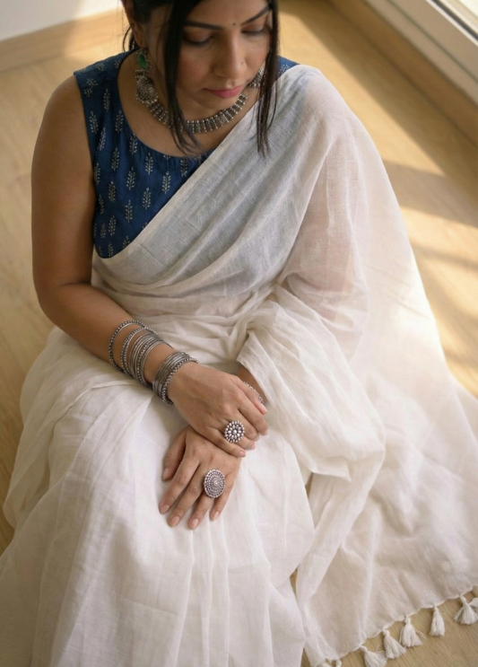 Vanilla Mousse Mul Saree