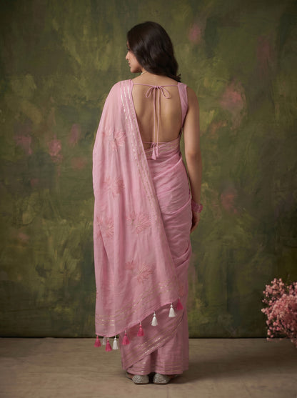Mauve Kiss Mul Saree