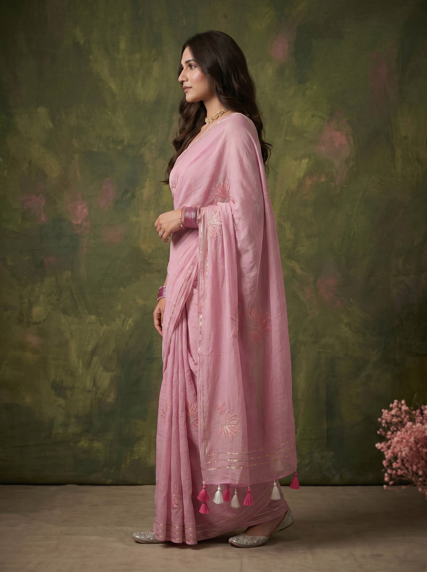Mauve Kiss Mul Saree