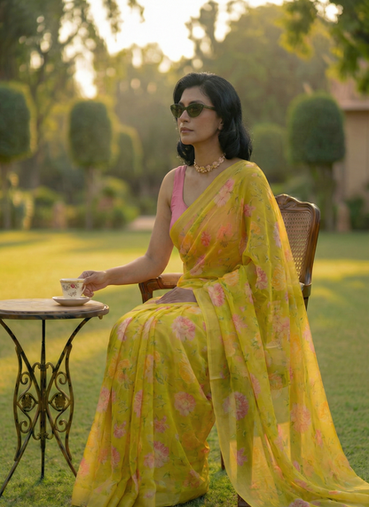 Zyra Pure Chiffon Saree