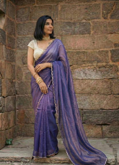 Blue Blood Tissue Saree