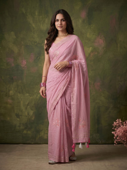 Mauve Kiss Mul Saree