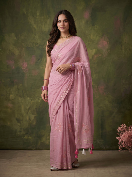 Mauve Kiss Mul Saree