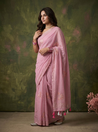 Mauve Kiss Mul Saree