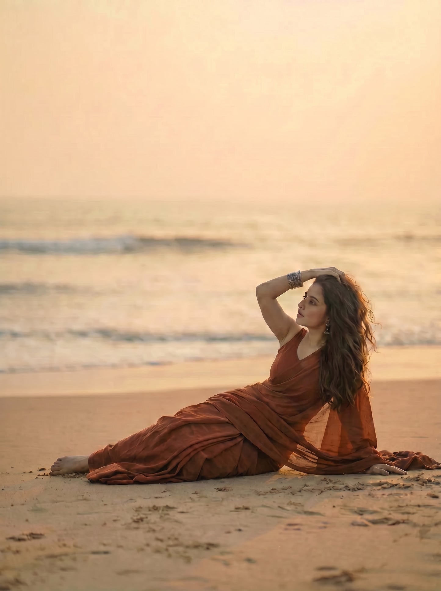 Cocoa - Plain Brown Modal Cotton Saree
