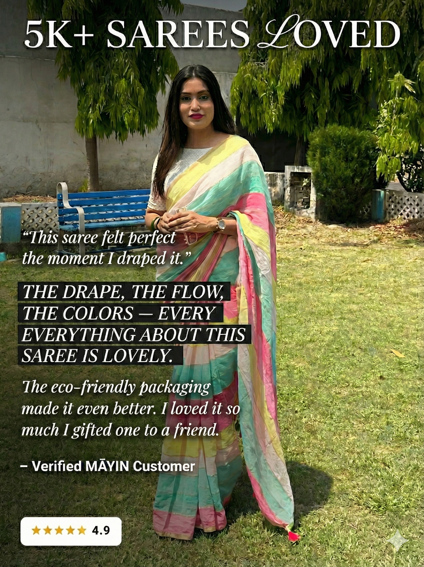 Rainbow Mulmul Saree