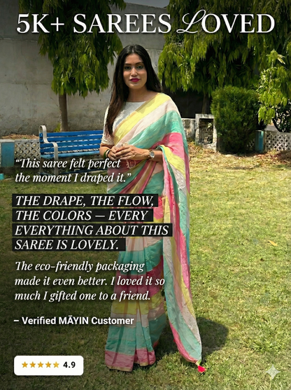 Rainbow Mulmul Saree