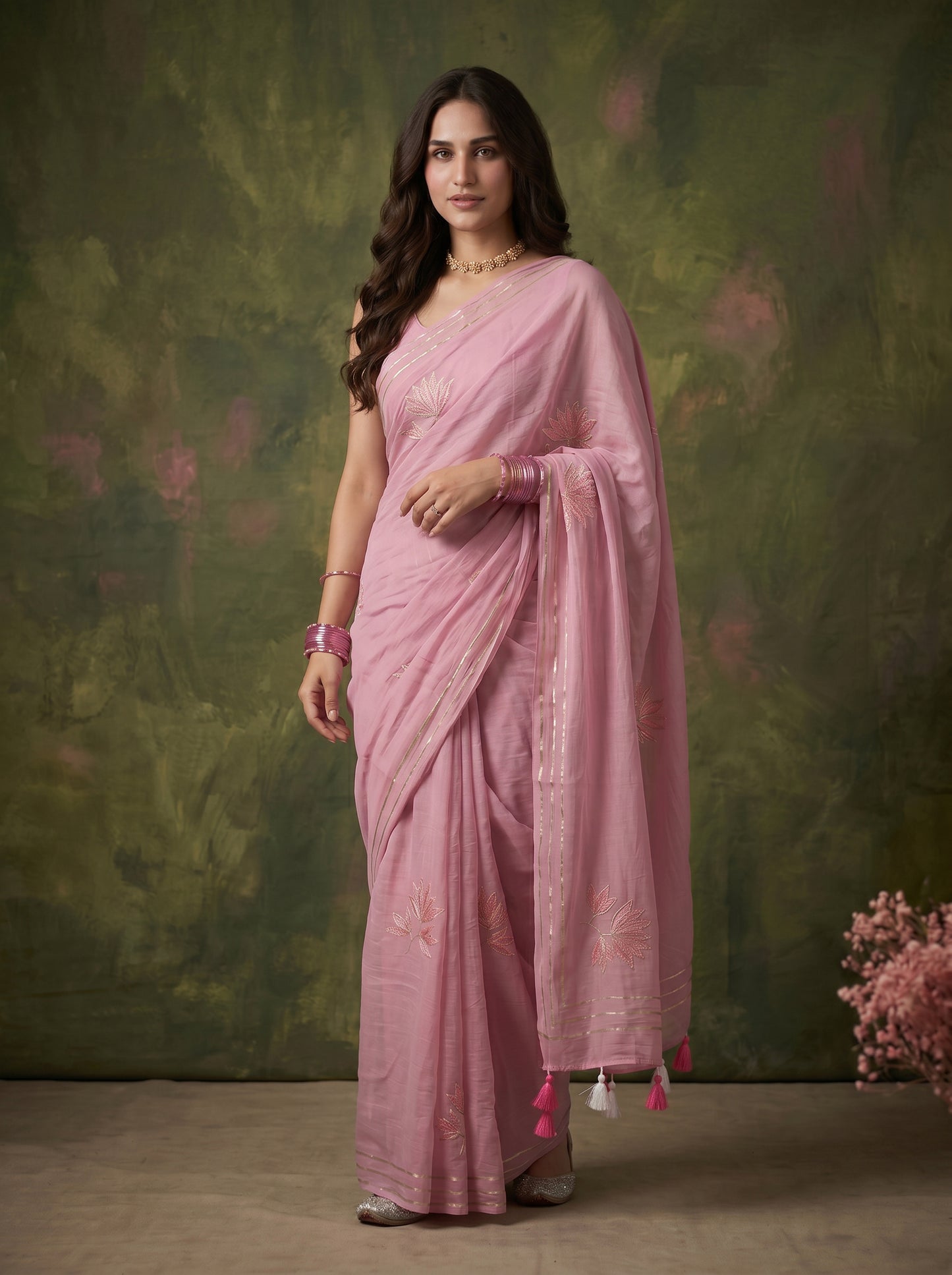 Mauve Kiss Mul Saree