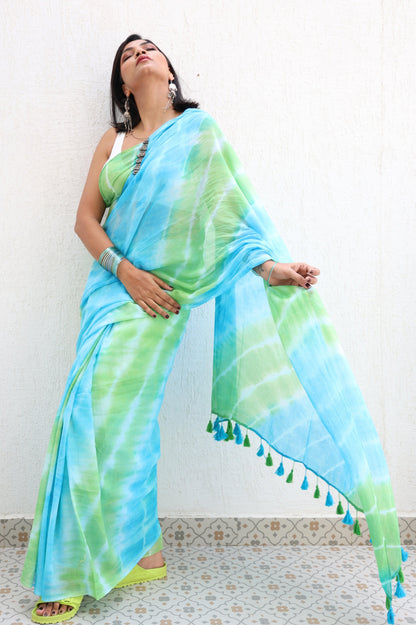 Jade Lagoon Mul Saree