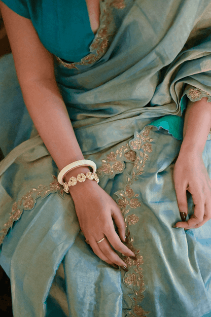 Firoza Handembroidered Saree - Mayin India 